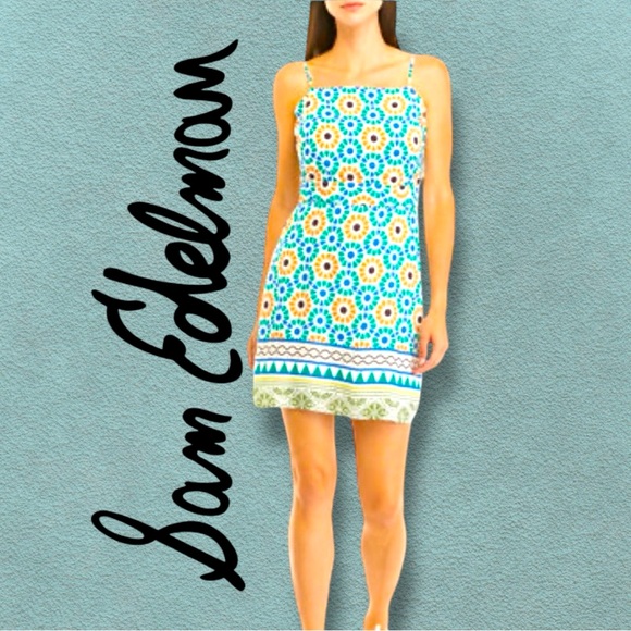 Sam Edelman Mediterranean Mosaic Print Shift Dress | Size 10 - Picture 1 of 4